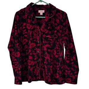 3/$20 Cabernet by Sleep Sense Red & Black Floral Pajama Top